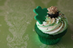 St. Patrick's Day cupcake for someone to eat as a DBT skill instead of using alcohol