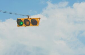 Street light on green