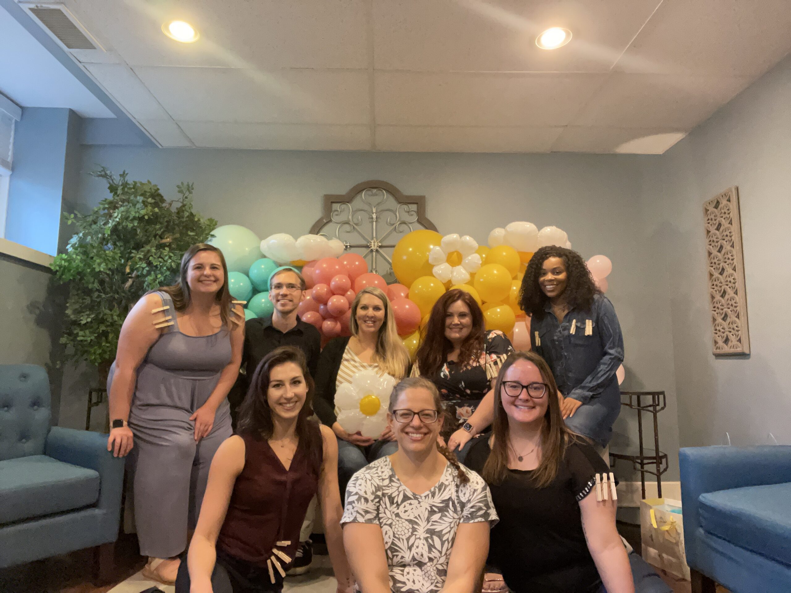 Cincinnati Center for DBT staff Cincinnati Center for DBT team gathers and smiles at the camera in Cincinnati, Ohio